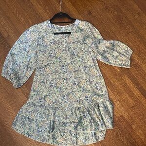 Zara Floral Mini Dress - Blue and Green